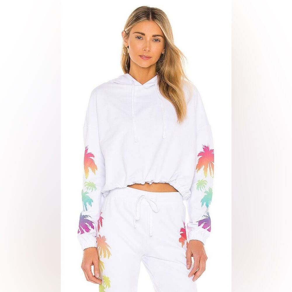 BEACH RIOT Bryce Cropped Hoodie White Size Small
